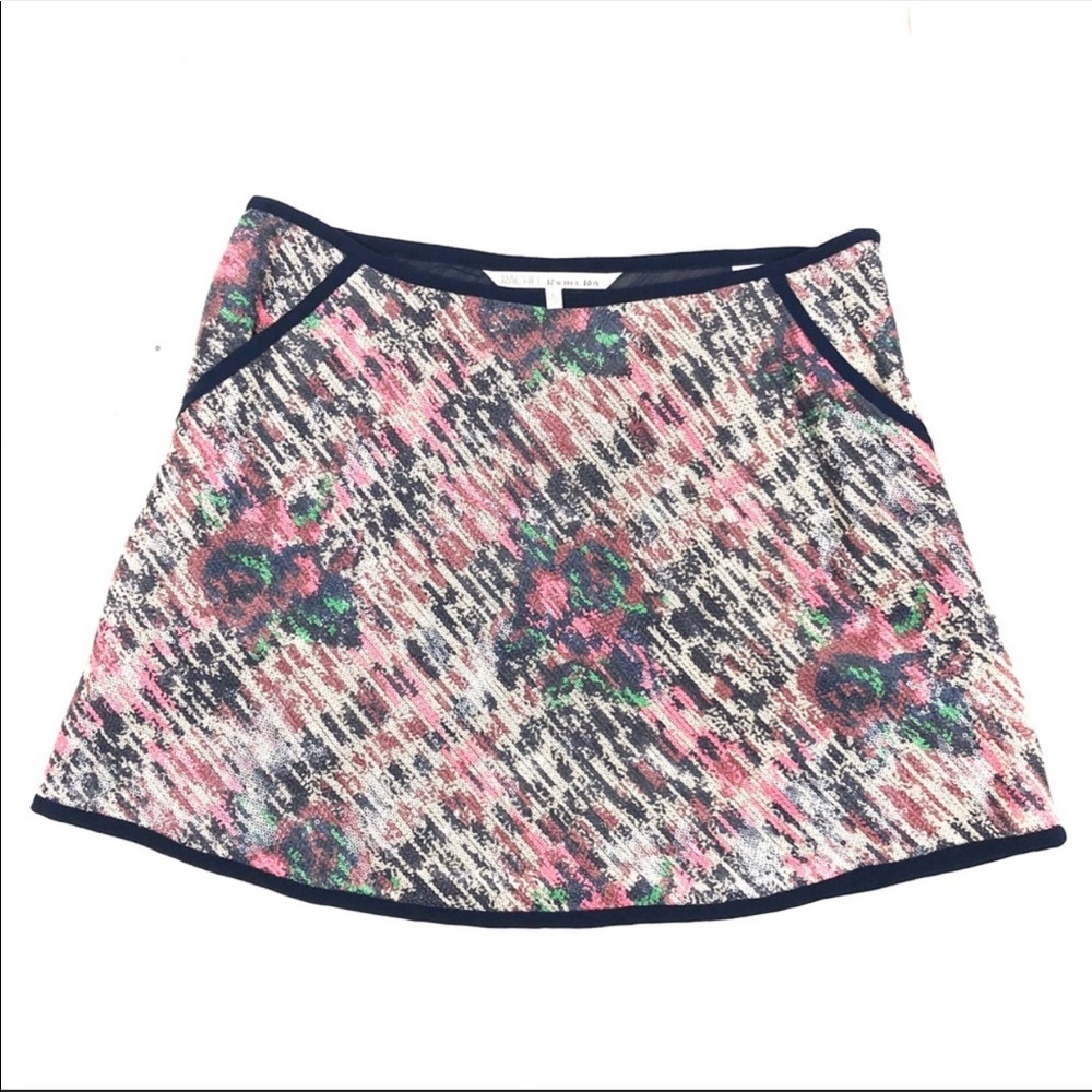 Rachel Roy sequin floral mini skirt zipper NWOT